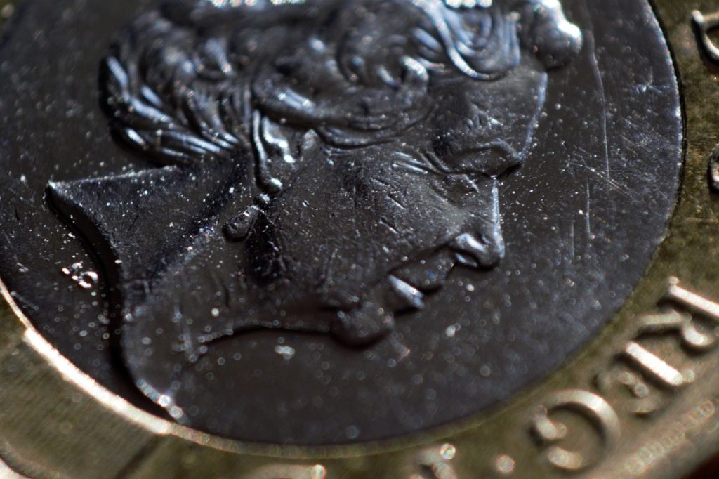 Close up shot of a pound coin